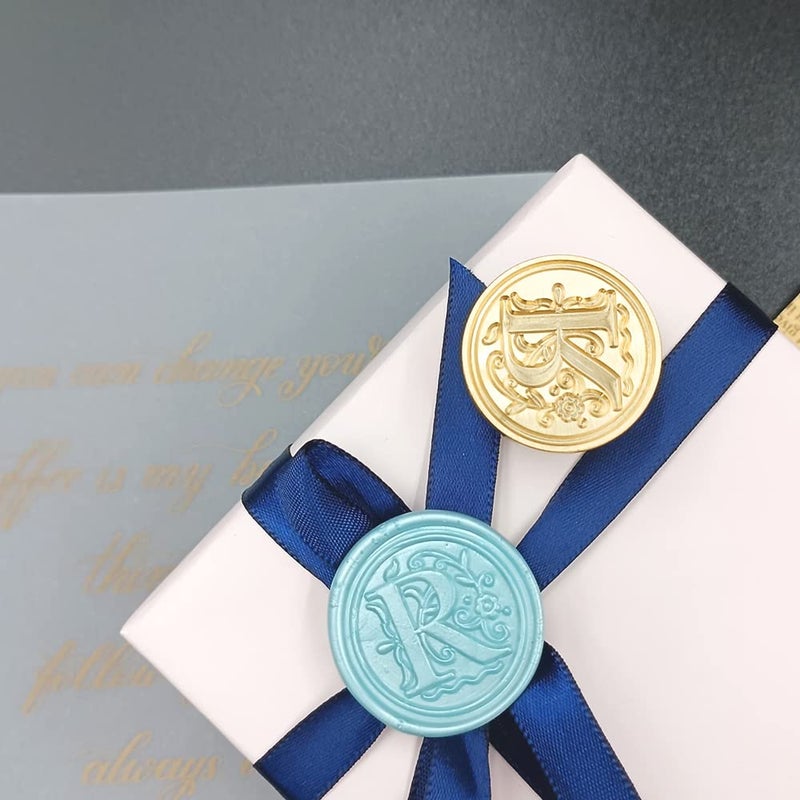 krastmon Medieval Traditional Initial Alphabet Wax Seal Stamp, Brass Head Wooden Handle Letter Stamps for Card/Envelope/Gift (Letter R) - Image 3